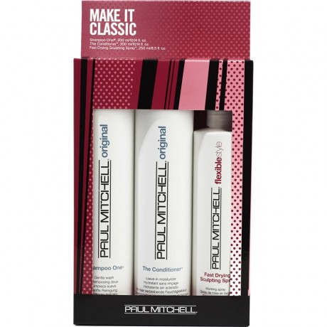 Paul Mitchell (Поль Митчелл) Original Make it Classic Set, The Conditioner Кондиционер для волос 300 мл + Freeze and Shine Super Spray 250 мл + Shampoo Шампунь One 300 мл / 1 шт.
