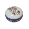 Шкатулка винтажная, бело-голубой фарфор с красочным цветочным декором и позолоченным узором, 12 x 7,5 см, Германия, 1960-70гг.