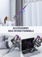 Buture Buture Akku-Hand-und Stielstaubsauger, 400,00 W, Beutellos, 400W/33000Pa Leistungsstarker Akku-Staubsauger mit Touchscreen, 55 Min  Беспроводной ручной пылесос Buture, 400,00 Вт, без мешка, 400 Вт/33 000 Па Мощный беспроводной пылесос с сенсорным э