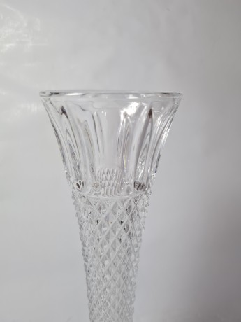 Винтажная Хрустальная ваза ромбовидной огранки, 25,5см, Германия, 1960-70гг.