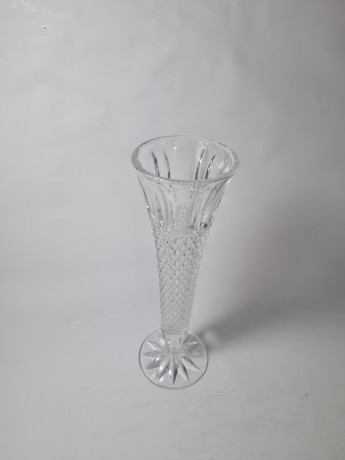 Винтажная Хрустальная ваза ромбовидной огранки, 25,5см, Германия, 1960-70гг.