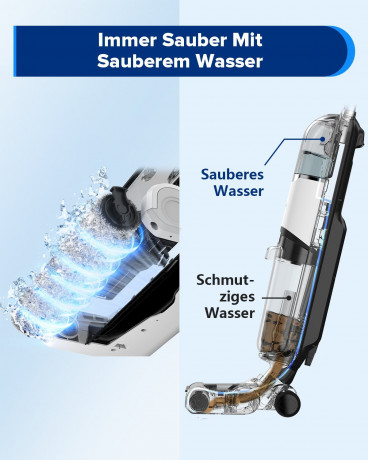 Redkey Redkey Nass-Trocken-Akkusauger W12, 150,00 W, Beutellos, Handstaubsauger, Akkustaubsauger, Selbstreinigung, Staubsauger Kabellos, 3-in-1 Nass Trockensauger, LED Anzeige, Doppelwassertank Беспроводной пылесос Redkey для сухой и влажной уборки W12,