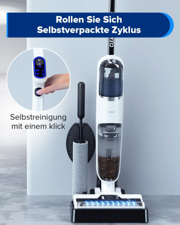 Redkey Redkey Nass-Trocken-Akkusauger W12, 150,00 W, Beutellos, Handstaubsauger, Akkustaubsauger, Selbstreinigung, Staubsauger Kabellos, 3-in-1 Nass Trockensauger, LED Anzeige, Doppelwassertank Беспроводной пылесос Redkey для сухой и влажной уборки W12,