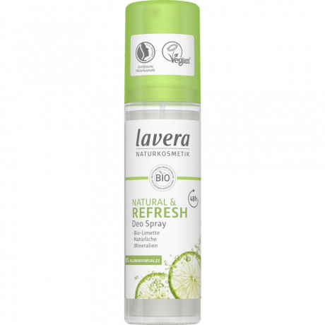 LAVERA Deospray Natural & Refresh, 75 ml, Лавера Дезодорант-спрей Натуральная Свежесть, лайм и вербена, без алюминия, 75 мл