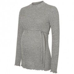 mama licious Langarmshirt MLNEVADA Medium Grey Melange