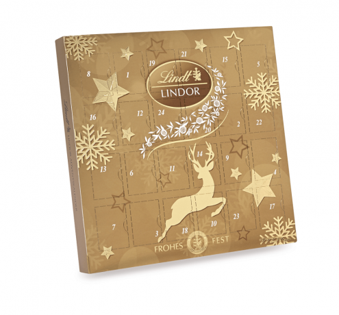 Lindt Lindor Mini Tisch Adventskalender, настольный адвент-календарь Линдор с шоколадными конфетами, 109 г