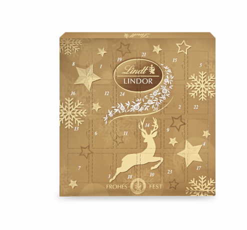 Lindt Lindor Mini Tisch Adventskalender, настольный адвент-календарь Линдор с шоколадными конфетами, 109 г