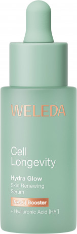 WELEDA Cell Longevity Hydra Glow Skin Renewing Serum, 30 ml, Вечерняя энзимная сыворотка-пилинг Hydra Glow с гиалуроновой кислотой HA7, 30 мл