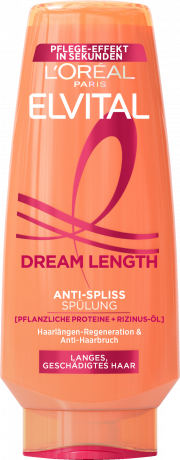 L'Oreal Paris Elvital Dream Length Super Aufbau Spuelung, 250 ml, Укрепляющий кондиционер для длинных волос против ломкости, с растительными протеинами и касторовым маслом, 250 мл