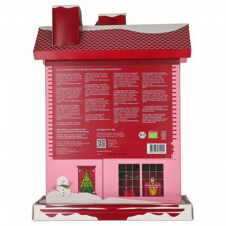 Tee Adventskalender 2026 Weihnachtshäuschen Bio, Чайный адвент-календарь 2026 English Tea Shop Bio в форме домика, 24 пакетика, 12 смесей, 48 г