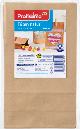 Profissimo пакеты natur, 6 шт