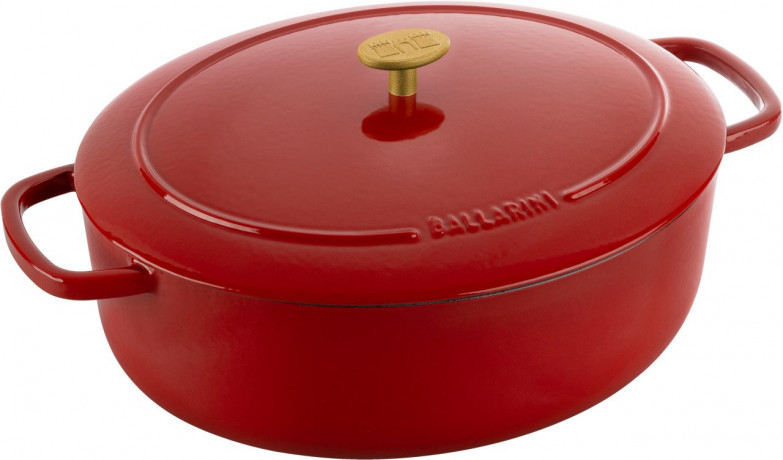 BALLARINI BALLARINI Gusseisen Br\u00e4ter oval 33 cm rot BALLARINI Чугунная жаровня овальная 33 см