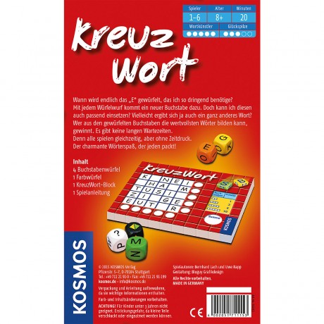 Kosmos Kreuzwort (Mitbringspiel) Кроссворд (игра с собой)