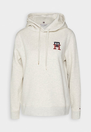 Tommy Hilfiger MONOGRAM HOODIE Hoodie heathered oatmilk ХУДИ С МОНОГРАММОЙ Толстовка с капюшоном овсяное молоко