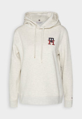 Tommy Hilfiger MONOGRAM HOODIE Hoodie heathered oatmilk ХУДИ С МОНОГРАММОЙ Толстовка с капюшоном овсяное молоко