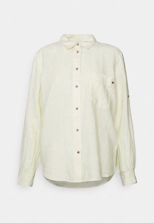 Tommy Hilfiger RELAXED LONG Button-down blouse lemon RELAXED LONG Блузка на пуговицах лимон