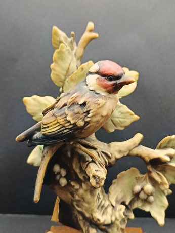 Статуэтка винтажная Florence Italy "Птица на ветке", керамика, 24 х 14 см, Италия, 1970-80гг.