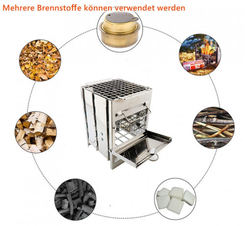 Dsen Dsen Gaskocher Campingkocher Holzofen Holzofen Camping Mini Grill, (1-St) Газовая плита Dsen Кемпинговая печь Дровяная печь Дровяная печь Кемпинг Мини-гриль (1 шт.)