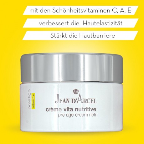 JEAN D'ARCEL creme vita nutritive PRESTIGE 24h Gesichtscreme reichhaltiger Cocktail aus Pre-und Anti-Aging Wirkstoffen creme vita nutritive PRESTIGE 24-часовой крем для лица богатый коктейль пре- и антивозрастных ингредиентов