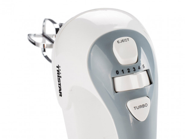 Tristar Tristar Handmixer, 200 W, Hand-Ruhrgerat Ruhrmaschine, 2 Quirle  2 Knethaken Turbo Handruhrer, Sahne schlagen und Teig anruhren ohne Arme oder Handgelenke zu belasten  Ручной миксер Tristar, 200 Вт, ручной миксер, миксер, 2 венчика, 2 крюка для те