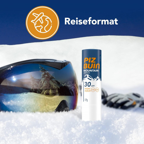 Piz Buin Mountain Lipstick, SPF 30, Бальзам для губ для зимних видов спорта с SPF 30 4,9г