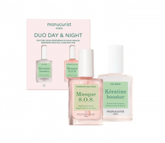 Manucurist Duo Day &amp; Night Набор для восстановления ногтей (Франция), 2 средства х 15 мл, сыворотка с кератином и ночная SOS-маска, укрепление и восстановление поврежденных ногтей