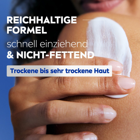 NIVEA Reichhaltige Body Milk, 250 ml, Нивеа Молочко для тела, гиалуроновая кислота и миндальное масло, 72ч увлажнение, 250 мл