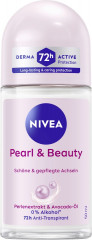 NIVEA Pearl &amp; Beauty Anti-Transpirant Roll-On, 50 ml, Нивеа Антиперспирант ролик, перламутровые экстракты и масло авокадо, выравнивание тона кожи, 72ч защита, 50 мл