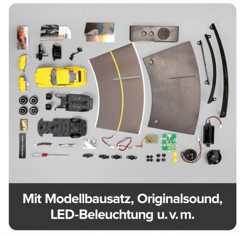 Porsche 911 Carrera RS 2.7 Franzis 67273, Адвент-календарь Конструктор модель 1:24 с подсветкой и звуковым модулем, 24 детали, коллекционная модель, подарок мужчине
