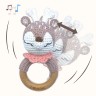 Angels Baby Gehakelte Babyrassel aus Baumwolle mit Beissring aus Holz in niedlichem Tiermotiv Вязаная крючком детская погремушка из хлопка с деревянным колечком для прорезывания зубов в милом зверином мотиве.
