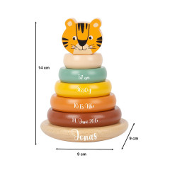 Small Foot Stapelturm Tiger Safari mit Name personalisiert Штабелируемая башня Tiger Safari