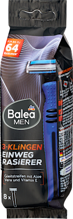 Balea MEN Einwegrasierer 3-Klingen, 8 St, Одноразовые трёхлезвийные станки с плавающей головкой, 8 шт.