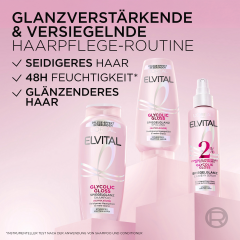 L'Oreal Paris Elvital Glycolic Gloss Spiegelglanz Spuelung, 250 ml, Кондиционер с гликолевой кислотой для гладкости и зеркального блеска волос, увлажнение до 48 часов, 250 мл