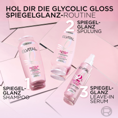 L'Oreal Paris Elvital Glycolic Gloss Spiegelglanz Spuelung, 250 ml, Кондиционер с гликолевой кислотой для гладкости и зеркального блеска волос, увлажнение до 48 часов, 250 мл
