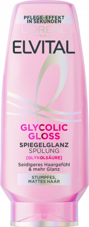 L'Oreal Paris Elvital Glycolic Gloss Spiegelglanz Spuelung, 250 ml, Кондиционер с гликолевой кислотой для гладкости и зеркального блеска волос, увлажнение до 48 часов, 250 мл