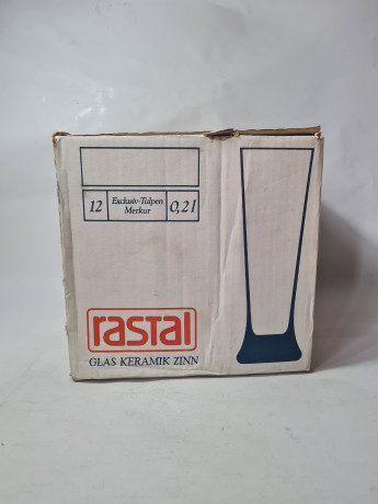 Бокалы пивные винтажные Rastal Moninger/ Zwickel, заводская упаковка, стекло, 0.2 л, 19 см, 12 шт., Германия, 1970-80гг.