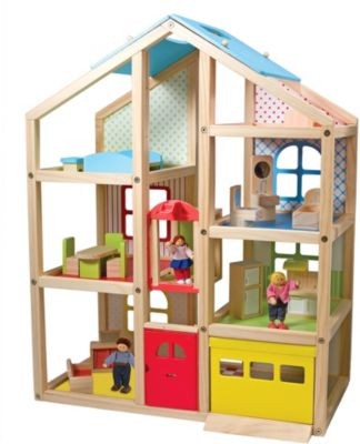 Melissa Doug Mehrstockiges Puppenhaus aus Holz Многоэтажный деревянный кукольный домик