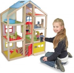 Melissa  Doug Mehrstockiges Puppenhaus aus Holz Многоэтажный деревянный кукольный домик