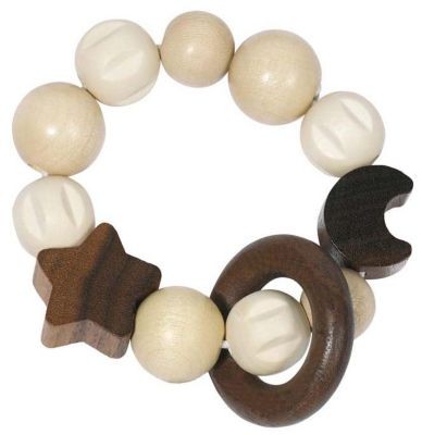 HEIMESS Holzgreifling Mond und Stern Деревянное кольцо с луной и звездой