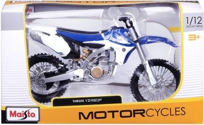 Maisto Modellmotorrad Yamaha YZ450F (weiss-blau Модель мотоцикла Yamaha YZ450F (бело-голубой