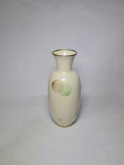 Johann Haviland Bavaria Фарфоровая ваза с зелено-золотым рисунком, 19,5 x 6,5 см, Германия, 1960-70гг.