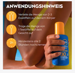 NIVEA SUN Sonnenspray Schutz &amp; Pflege LSF 30, Солнцезащитный спрей для защиты и ухода за кожей, SPF 30, 200 мл