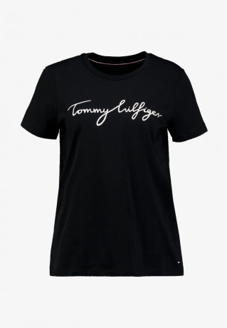 Tommy Hilfiger HERITAGE CREW NECK GRAPHIC TEE Print T-shirt masters black ФУТБОЛКА HERITAGE С КРУГЛЫМ ВЫРЕЗОМ С ГРАФИКОЙ Футболка с принтом мастер черный