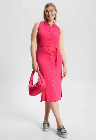 Tommy Hilfiger SLM COLLR DTAIL MIDI DRS NS Shirt dress bright cerise pink SLM COLLR DTAIL MIDI DRS NS Платье-рубашка ярко-вишнево-розовый