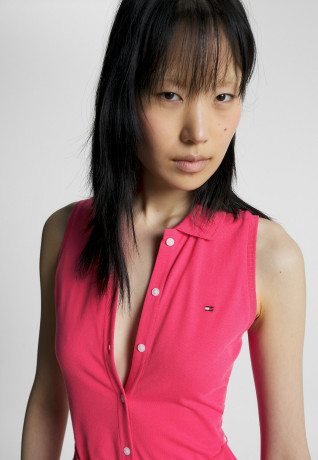 Tommy Hilfiger SLM COLLR DTAIL MIDI DRS NS Shirt dress bright cerise pink SLM COLLR DTAIL MIDI DRS NS Платье-рубашка ярко-вишнево-розовый