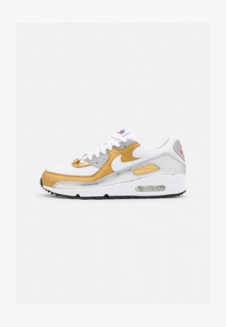Nike Sportswear AIR MAX 90 SE Sneaker low white/metallic gold/metallic silver/black/habanero red AIR MAX 90 SE Низкие кроссовки женские белый/золотой металлик/серебристый металлик/черный/красный хабанеро