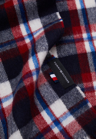 Tommy Hilfiger UPTOWN TARTAN SCARF UNISEX Scarf red/navy  ШАРФ В КЛЕТКУ UPTOWN УНИСЕКС Шарф красный/темно-синий