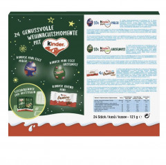 Ferrero Kinder Mix Tisch 2025 Adventskalender, Киндер адвент-календарь раскладывающийся, 24 сладких сюрприза, 121 грамм