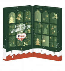 Ferrero Kinder Mix Tisch 2025 Adventskalender, Киндер адвент-календарь раскладывающийся, 24 сладких сюрприза, 121 грамм