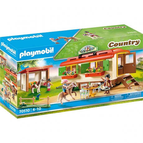 PLAYMOBIL 2er Set: 6927 Ponyhof + 70510 Ponycamp-Ubernachtungswagen Набор из 2 предметов: 6927 Пони-Ферма + 70510 Пони-лагерь со спальным вагоном